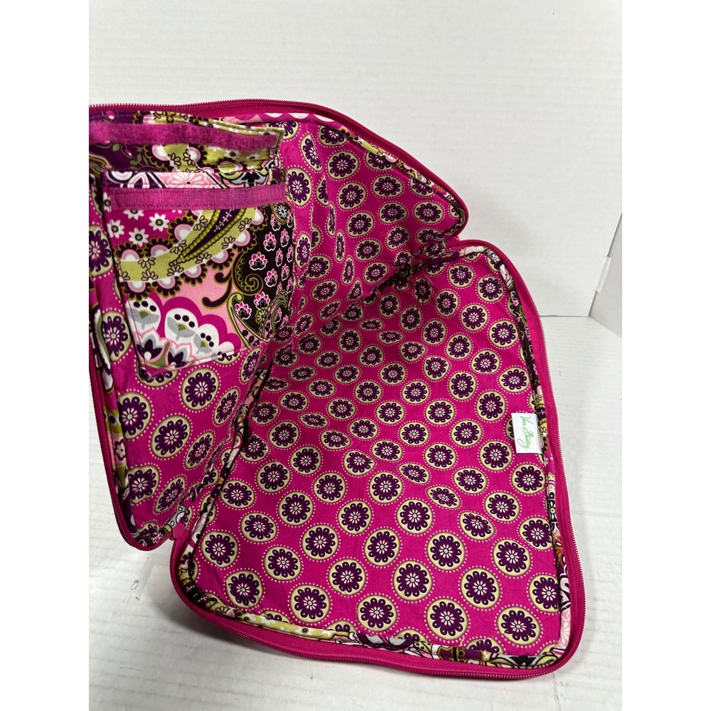 Vera Bradley Quilted Laptop Sleeve Pink Purple Paisley Floral Padded Case 17x12 - Picture 8 of 10